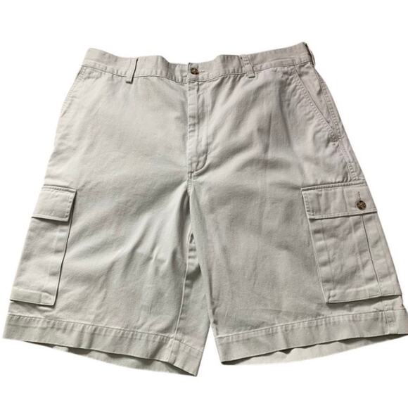 Jos A Bank Men's Size 38W Cargo Shorts Light Khaki 100% Cotton Button Pockets - Picture 5 of 5